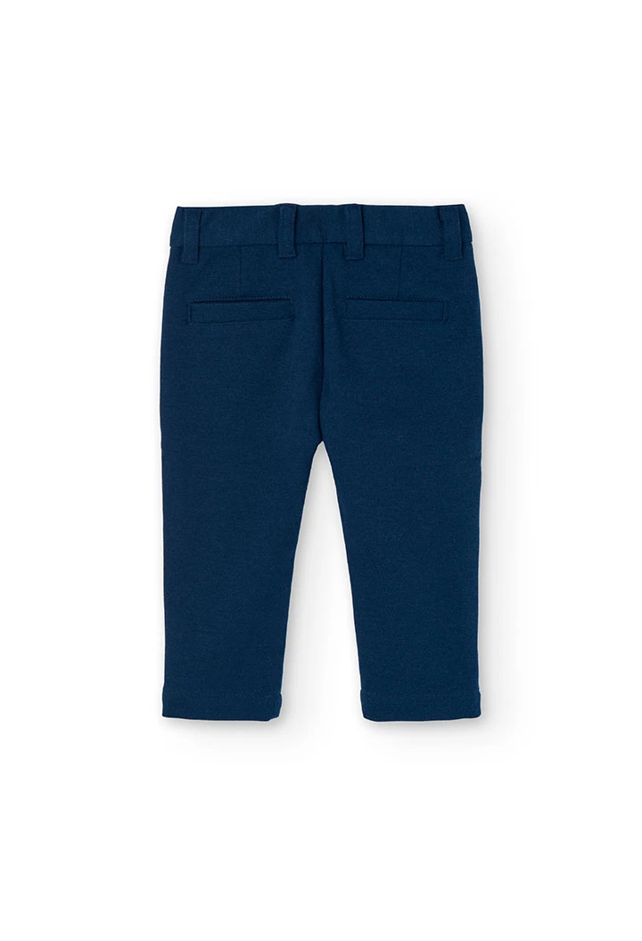 Pantalón de franela para bebé niño en azul marino