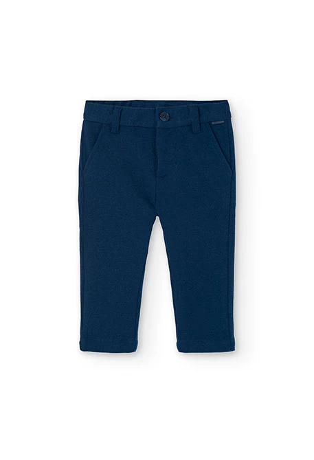 Pantalón de franela para bebé niño en azul marino