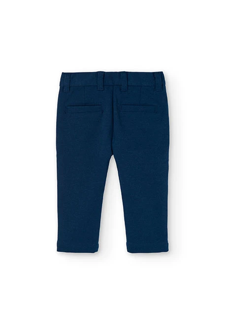 Pantalón de franela para bebé niño en azul marino