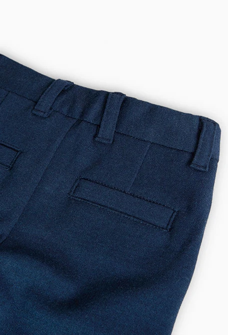 Pantalón de franela para bebé niño en azul marino