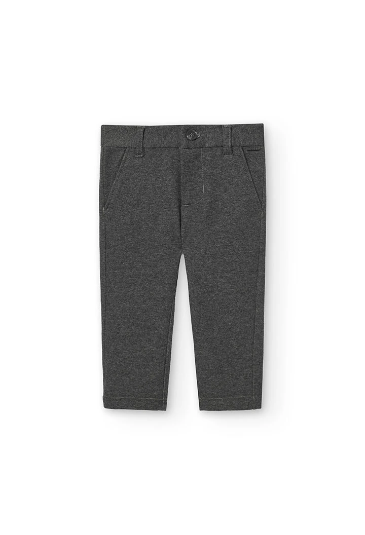 Pantalon en flanelle pour bébé garçon en bleu gris foncé