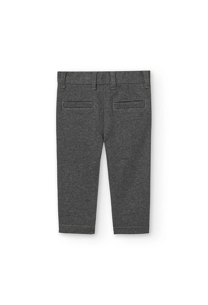 Pantalon en flanelle pour bébé garçon en bleu gris foncé