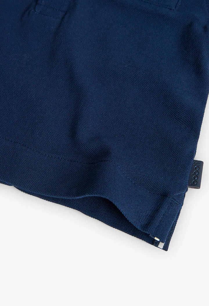 Polo piqué per neonato bambino in blu navy