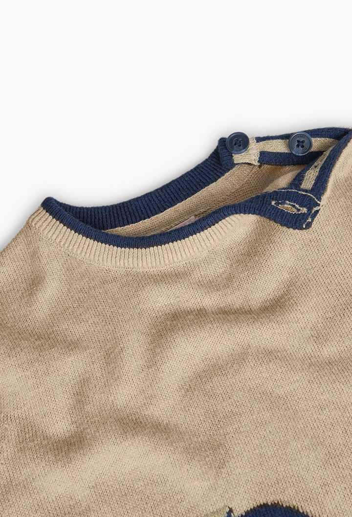 Jersey de tricotosa para bebé niño en beige