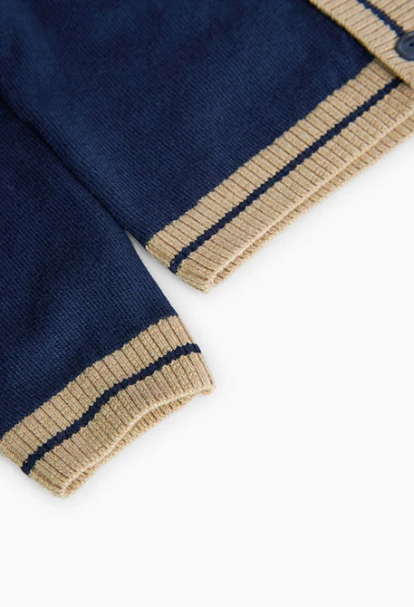 Veste en tricot pour bébé garçon en bleu marine