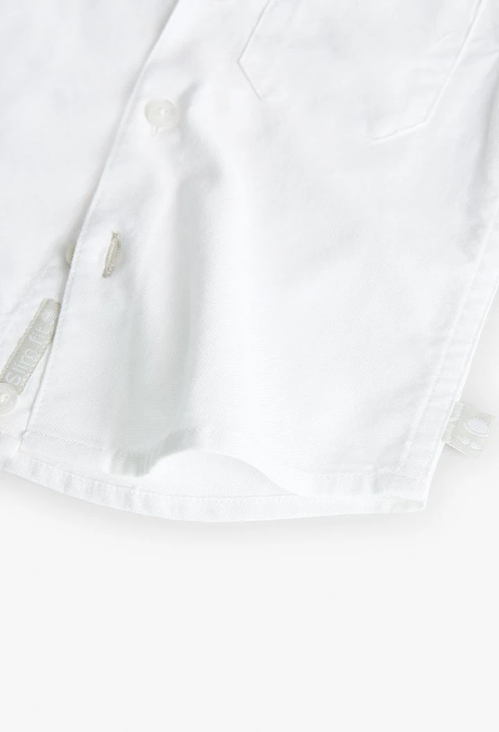 Camisa oxford para bebé menino em branco