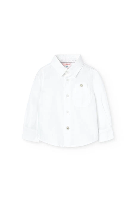 Camisa oxford para bebé menino em branco