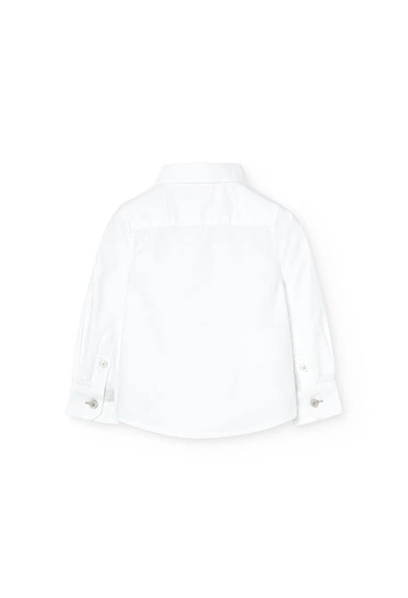 Camisa oxford para bebé niño en blanco