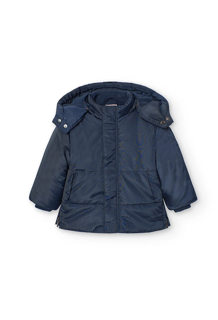 Navy blue parka for baby boy