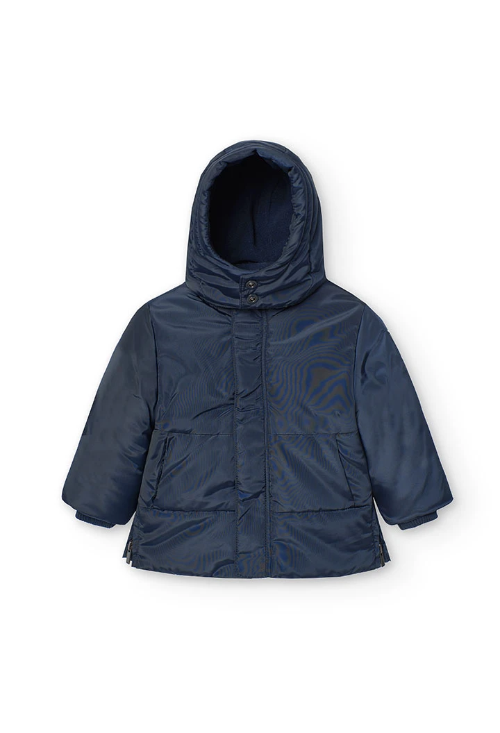 Navy blue parka for baby boy