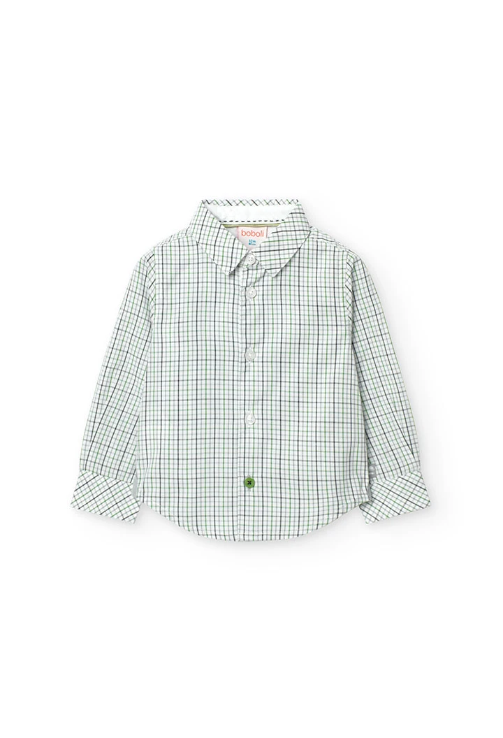 Camisa oxford aos quadrados para bebé menino