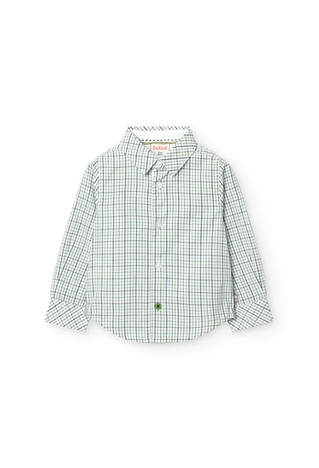 Camisa oxford aos quadrados para bebé menino