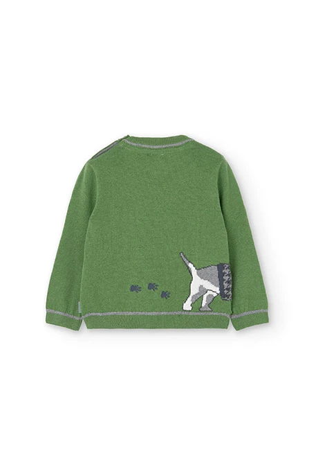 Maglione in tricot per neonato maschio in verde