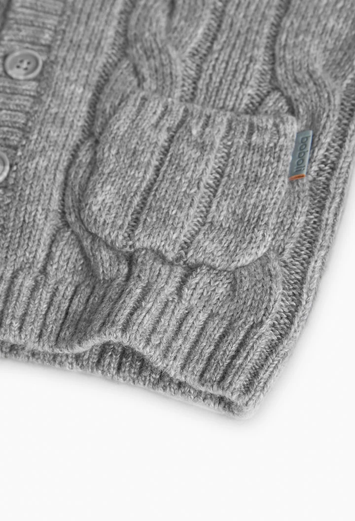 Strickjacke für Baby-Jungen in Melangegrau