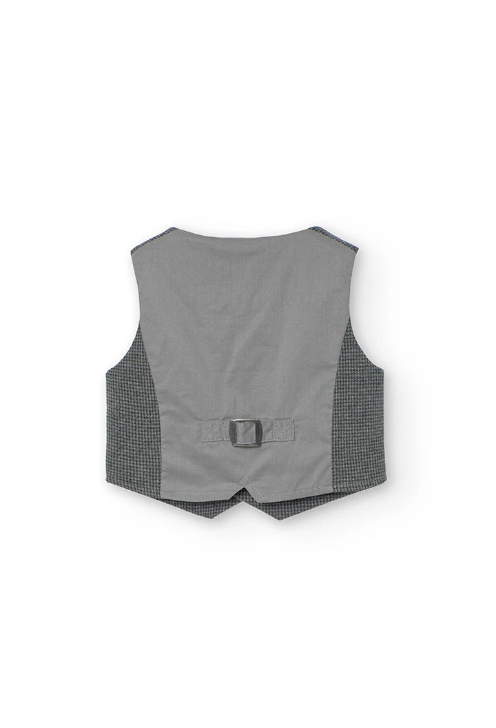 Knitted vest for baby boy in grey