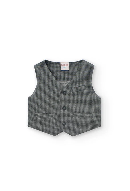 Gilet en tricot pour bébé garçon en gris chiné