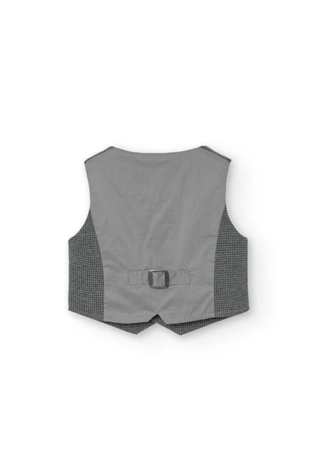 Knitted vest for baby boy in grey