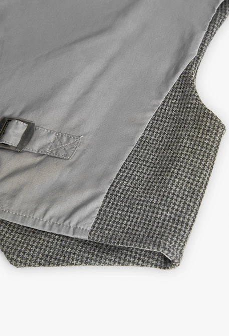 Knitted vest for baby boy in grey