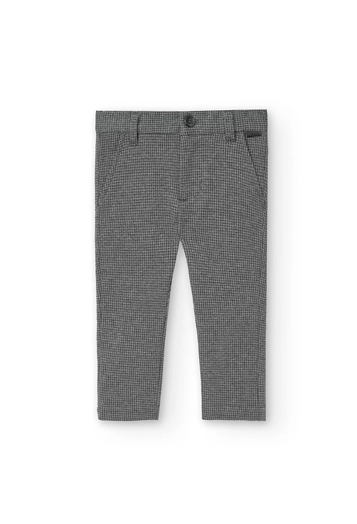 Pantalone di cotone per neonato maschio in colore grigio mélange