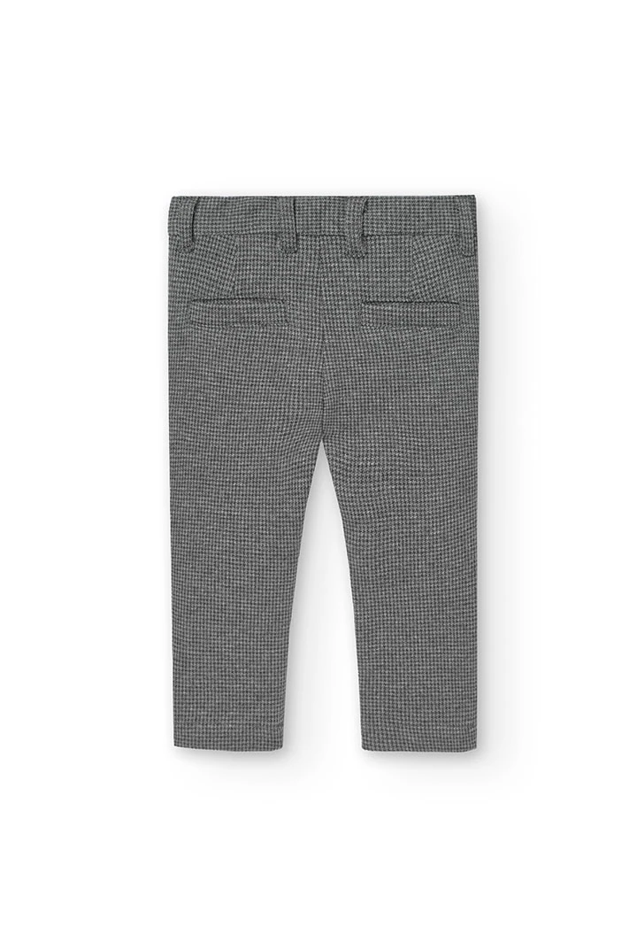 Pantalon en coton pour bébé garçon en gris chiné