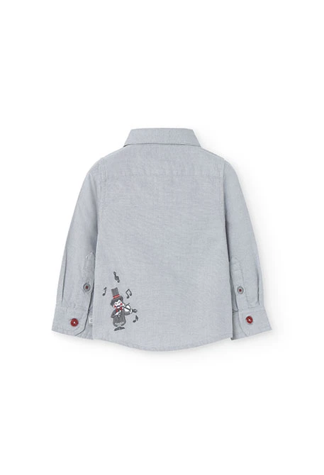 Camicia oxford per neonato maschio in grigio chiaro