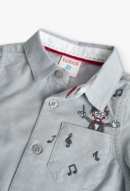 Oxford shirt for baby boy in light grey