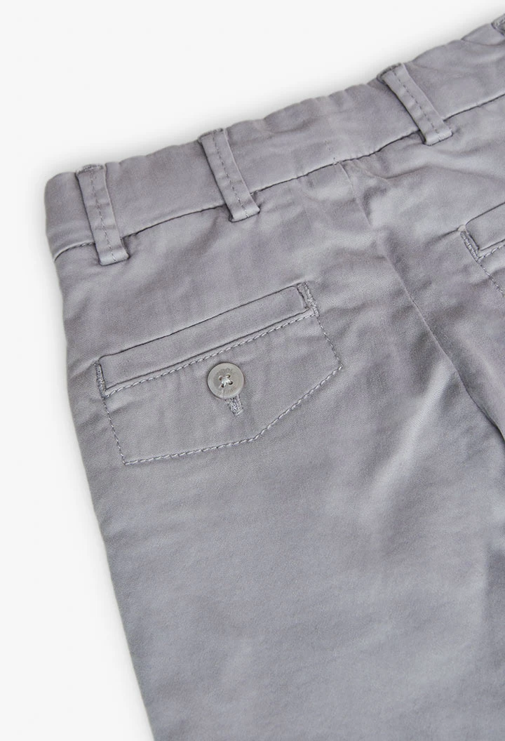 Pantalon en satin pour bébé garçon en gris