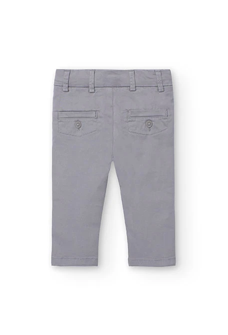 Satin trousers for baby boy in grey