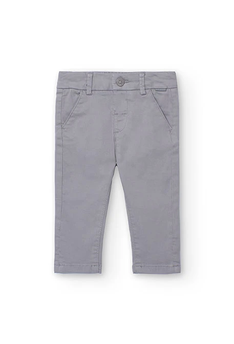 Satin trousers for baby boy in grey