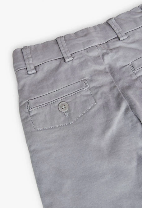 Satin trousers for baby boy in grey