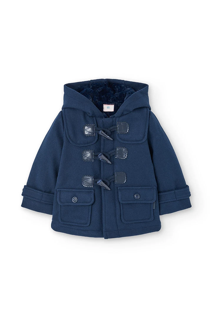 Navy blue duffle coat for baby boy