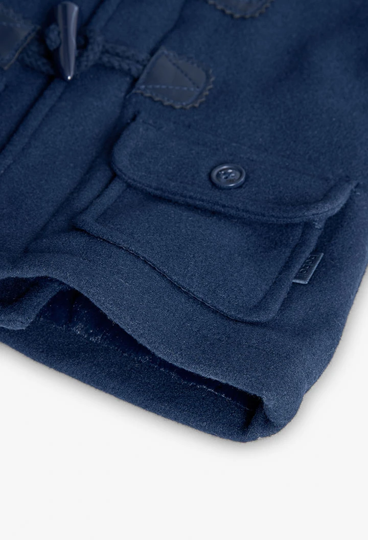 Navy blue duffle coat for baby boy