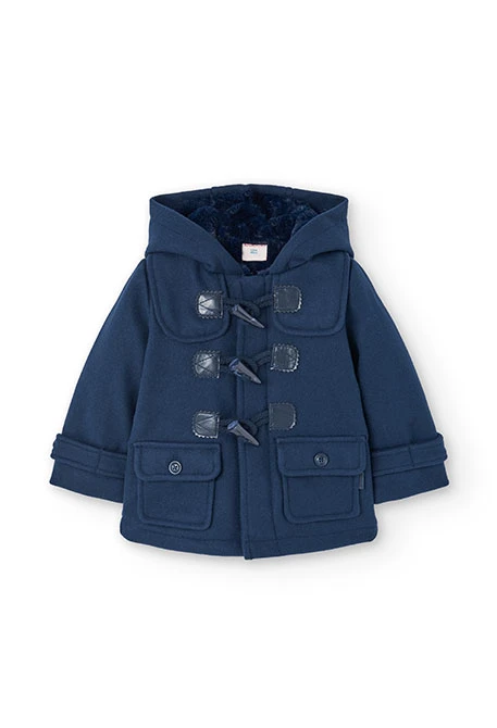 Navy blue duffle coat for baby boy