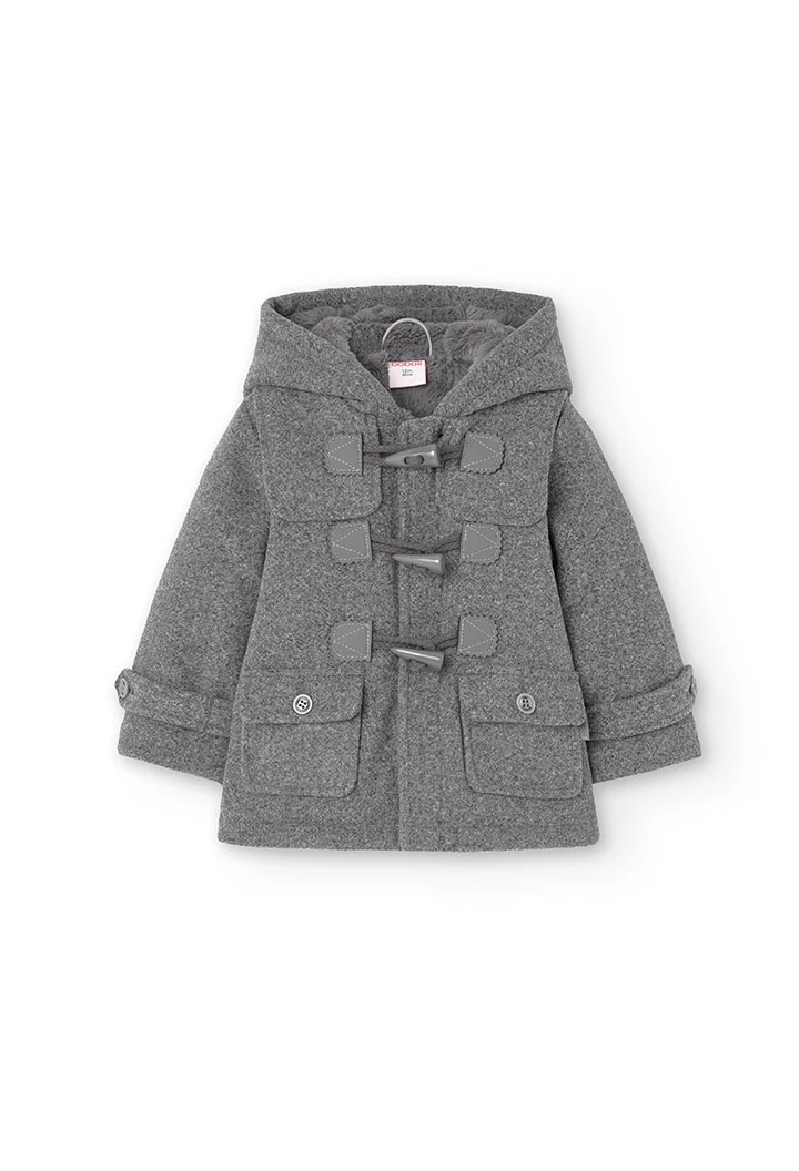 Duffle-coat pour bébé garçon en gris chiné