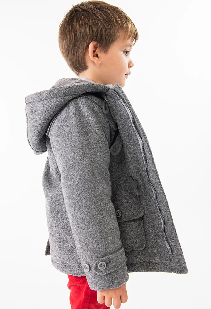 Duffle-coat pour bébé garçon en gris chiné