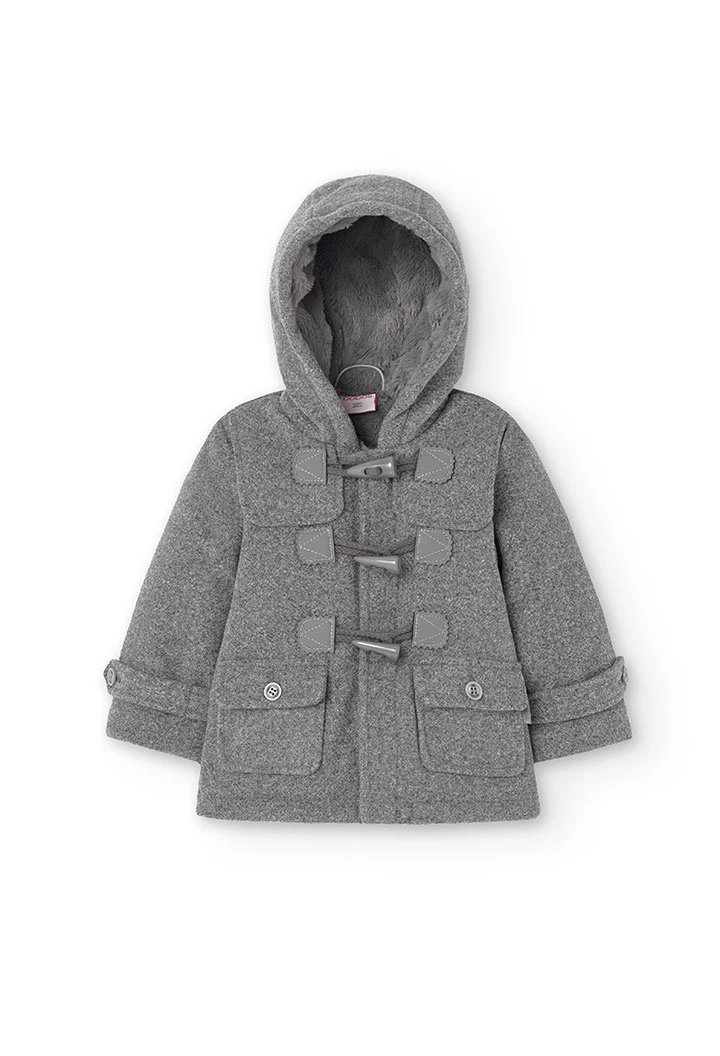 Duffle-coat pour bébé garçon en gris chiné