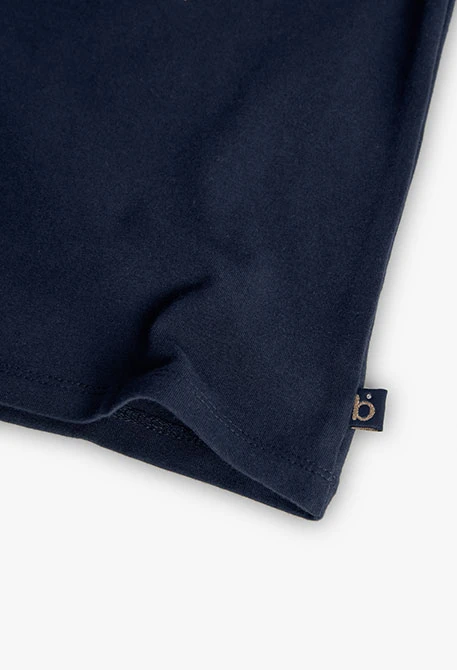 Camiseta de punto elástico para niña en color azul marino