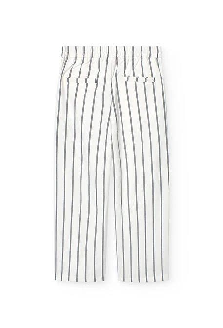 Pantalon en maille pour fille rayé en blanc et noir