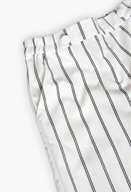 Pantalon en maille pour fille rayé en blanc et noir