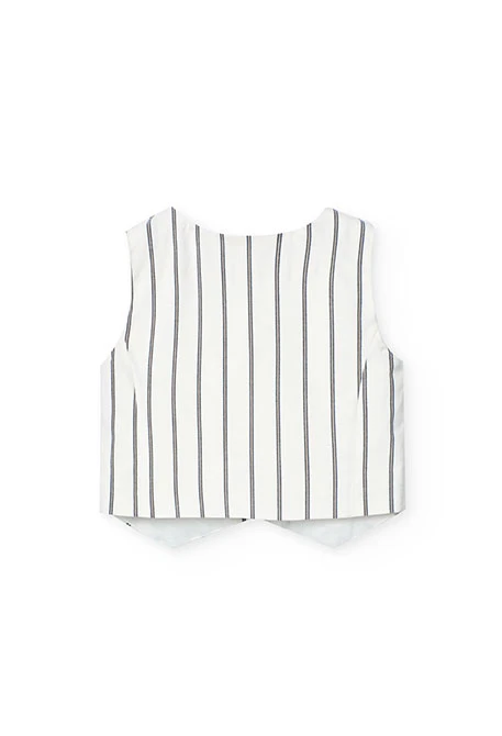 Gilet en maille pour fille rayé en blanc et noir