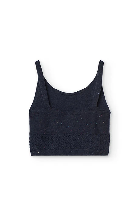 Trikot-Top für Mädchen in Marineblau