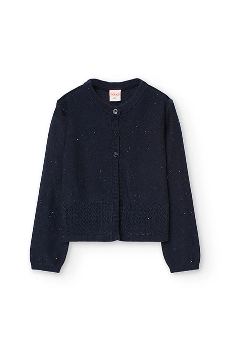 Strickjacke für Mädchen in Marineblau