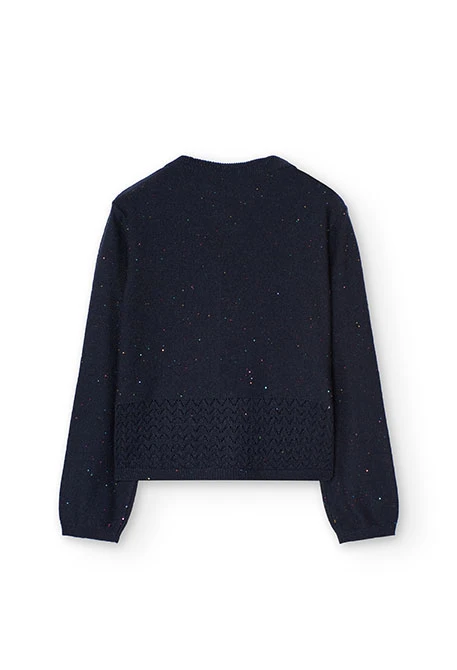 Strickjacke für Mädchen in Marineblau