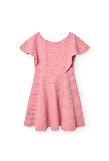 Robe en maille pour fille en couleur rose