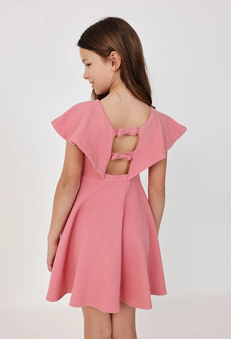 Robe en maille pour fille en couleur rose