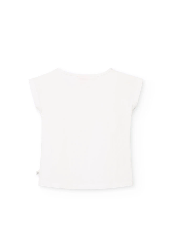 T-shirt de malha para menina com estampado em várias cores