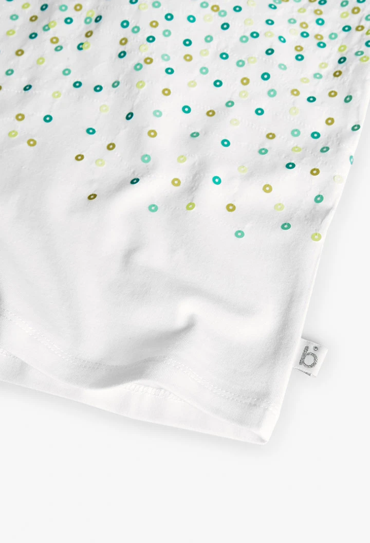 T-shirt de malha para menina com estampado em várias cores