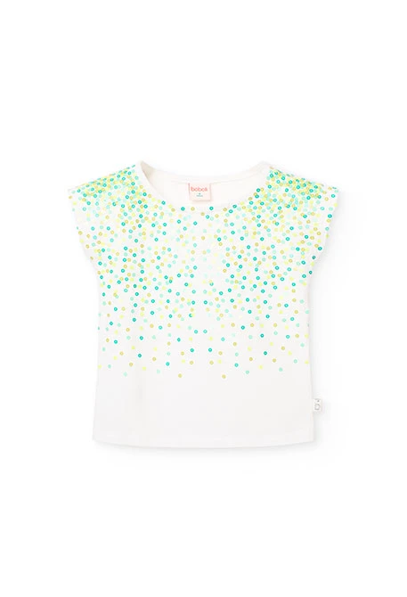 Camiseta de punto para niña con estampado en varios colores