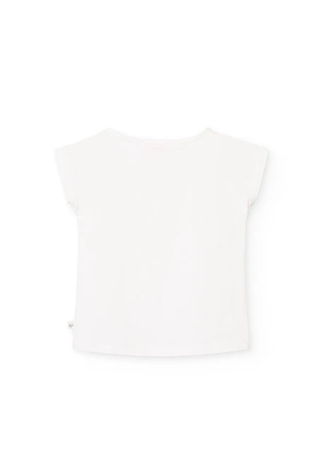 T-shirt de malha para menina com estampado em várias cores