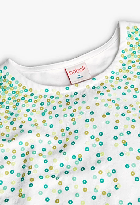 Camiseta de punto para niña con estampado en varios colores